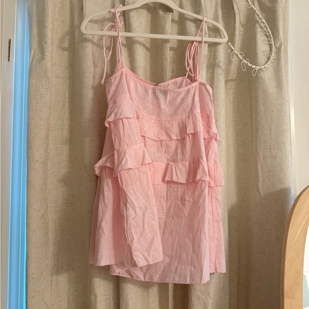 Edikted Pink Ruffled Mini Dress